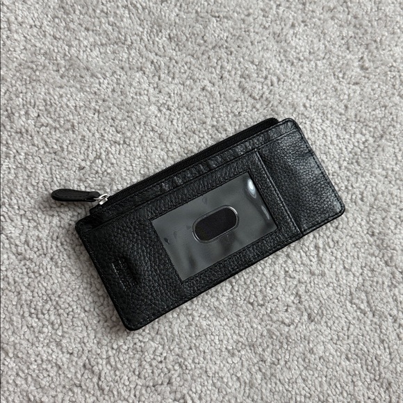 Genuine Leather Thin Vertical Stacker Women's Wallet Card Case with ID - Picture 2 of 4